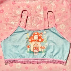 Hello Kitty Mushroom Bralette Size S NEW